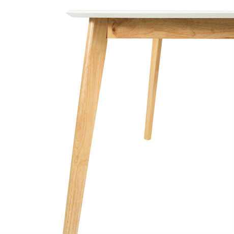 5-Piece Dining Set, 1 Table + 4 Chairs, Rubberwood Frame, Ergonomic Chairs & Faux Wood Table, Natural+Grey+White Oak - sold by Home Elegance USA