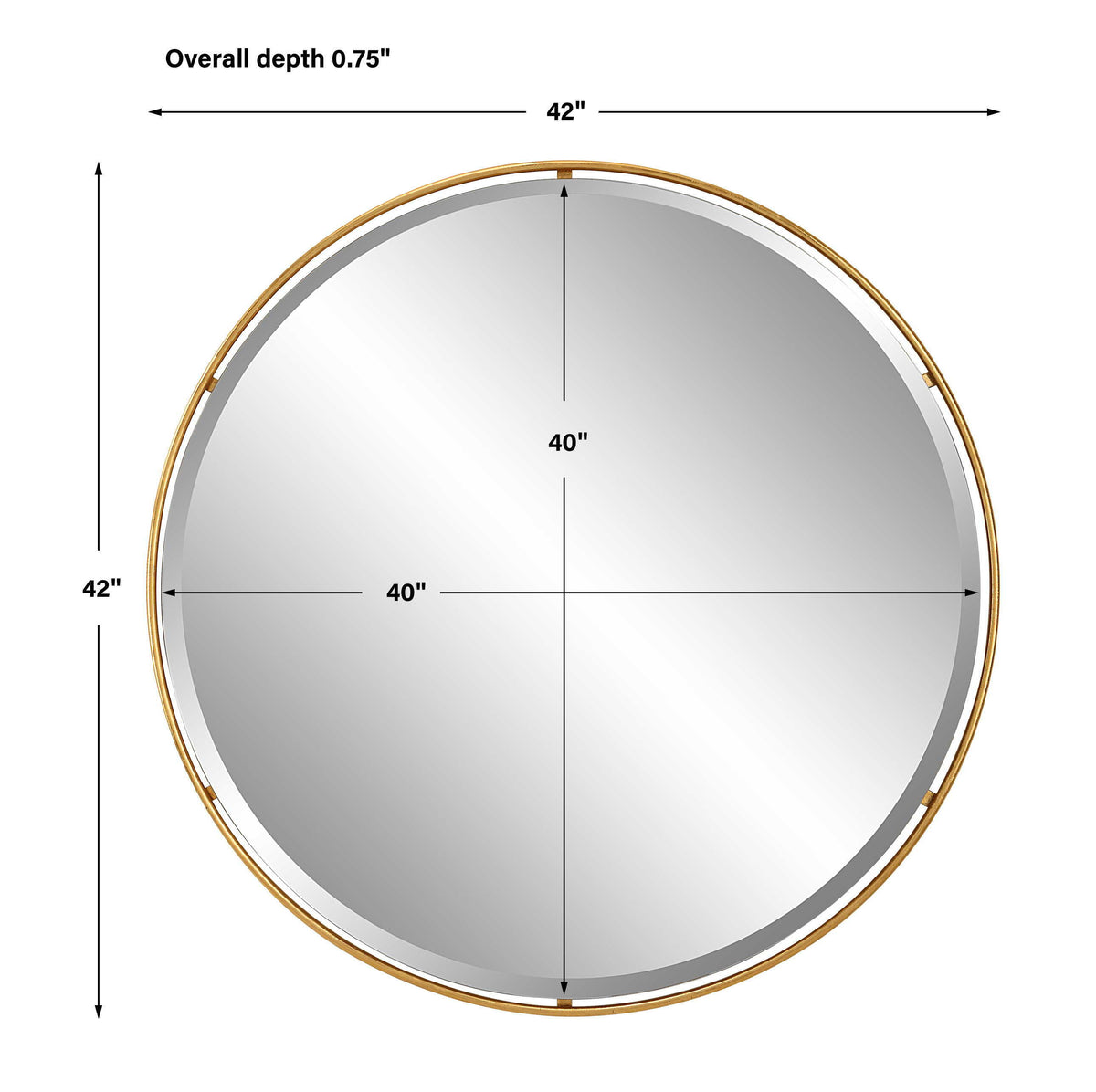 Canillo Round Mirror - Gold by Uttermost - View 6