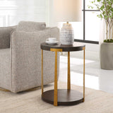 Palisade Round Wood Side Table - Dark Brown by Uttermost - View 2