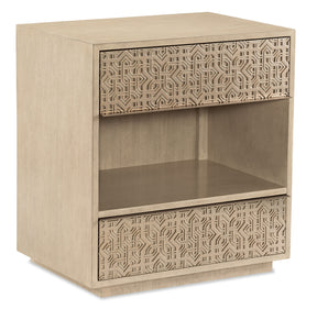 Geometry Nightstand Polished Limestone - Beige / Gold by Hooker Furniture - View 1