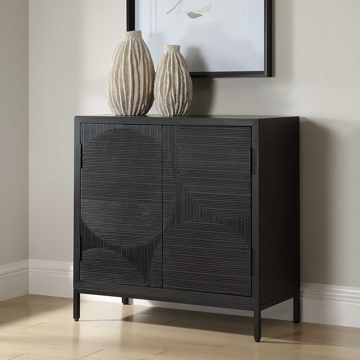 Beswick 2 Door Cabinet - Black by Uttermost - View 3