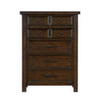 Classic Bedroom Brown Finish 1pc Chest of Drawers Mango Veneer Wood Transitional Furniture