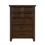 Classic Bedroom Brown Finish 1pc Chest of Drawers Mango Veneer Wood Transitional Furniture