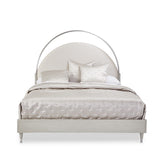 Eclipse Queen Bed with Lights Moonlight Finish aico by Michael Amini