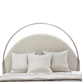 Eclipse Queen Bed with Lights Moonlight Finish aico by Michael Amini