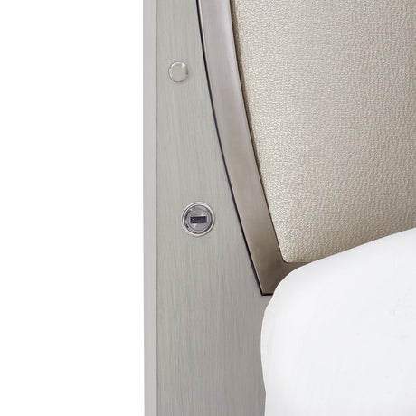 Eclipse Queen Bed with Lights Moonlight Finish aico by Michael Amini - sold by Home Elegance USA