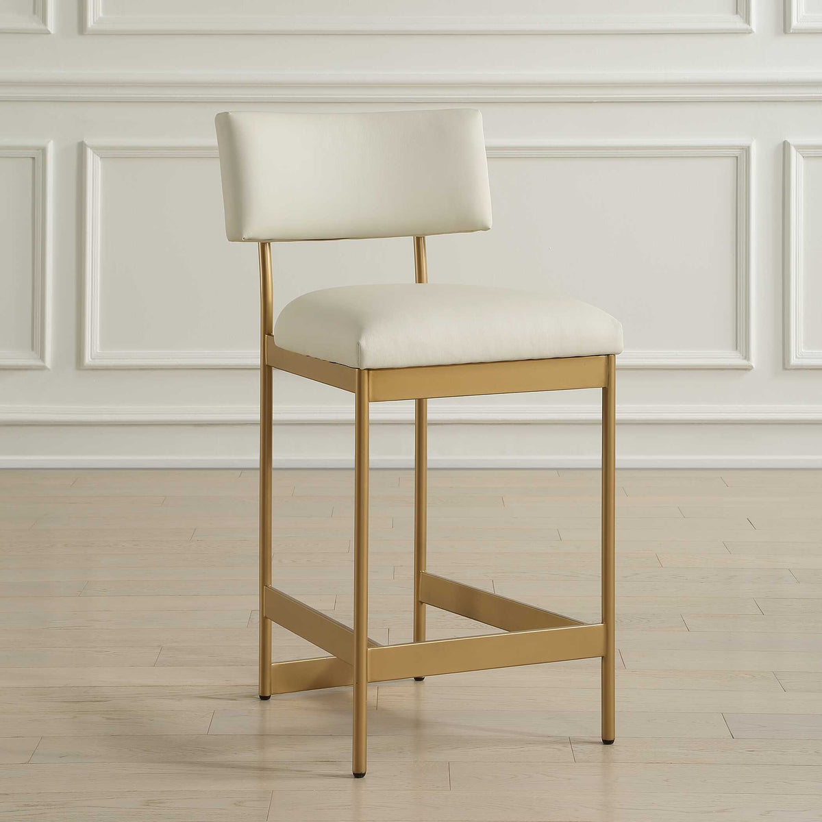 Apsley Counter Stool - Gold / White by Uttermost - View 3