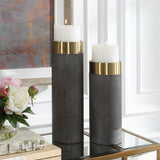 Wessex Gray Candleholders (Set of 2) - Dark Gray by Uttermost - View 2