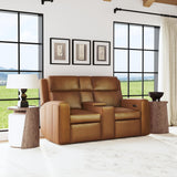 Wyatt Power Reclining Loveseat With Console & Power Headrests & Lumbar - Canyon | Flexsteel