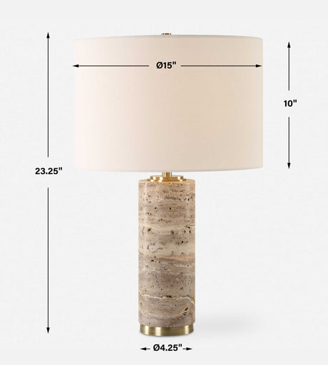Cortado Travertine Table Lamp - Gray by Uttermost - View 8