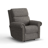 Bernard Power Fabric Recliner With Power Headrest & Lumbar, Nailhead Trim | Flexsteel