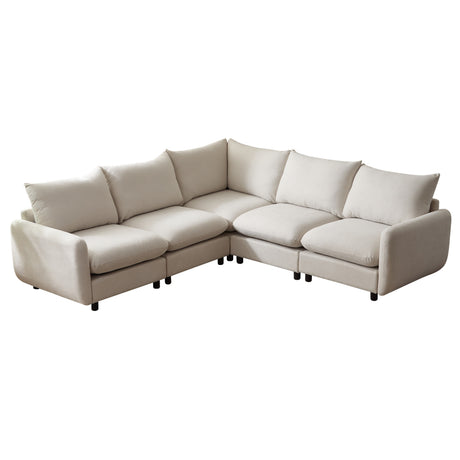 99 in. oversize 5-Piece L Shaped Modular Free Combination Sectional Sofa Couch for Living Room and Spacious Space - sold by Home Elegance USA
