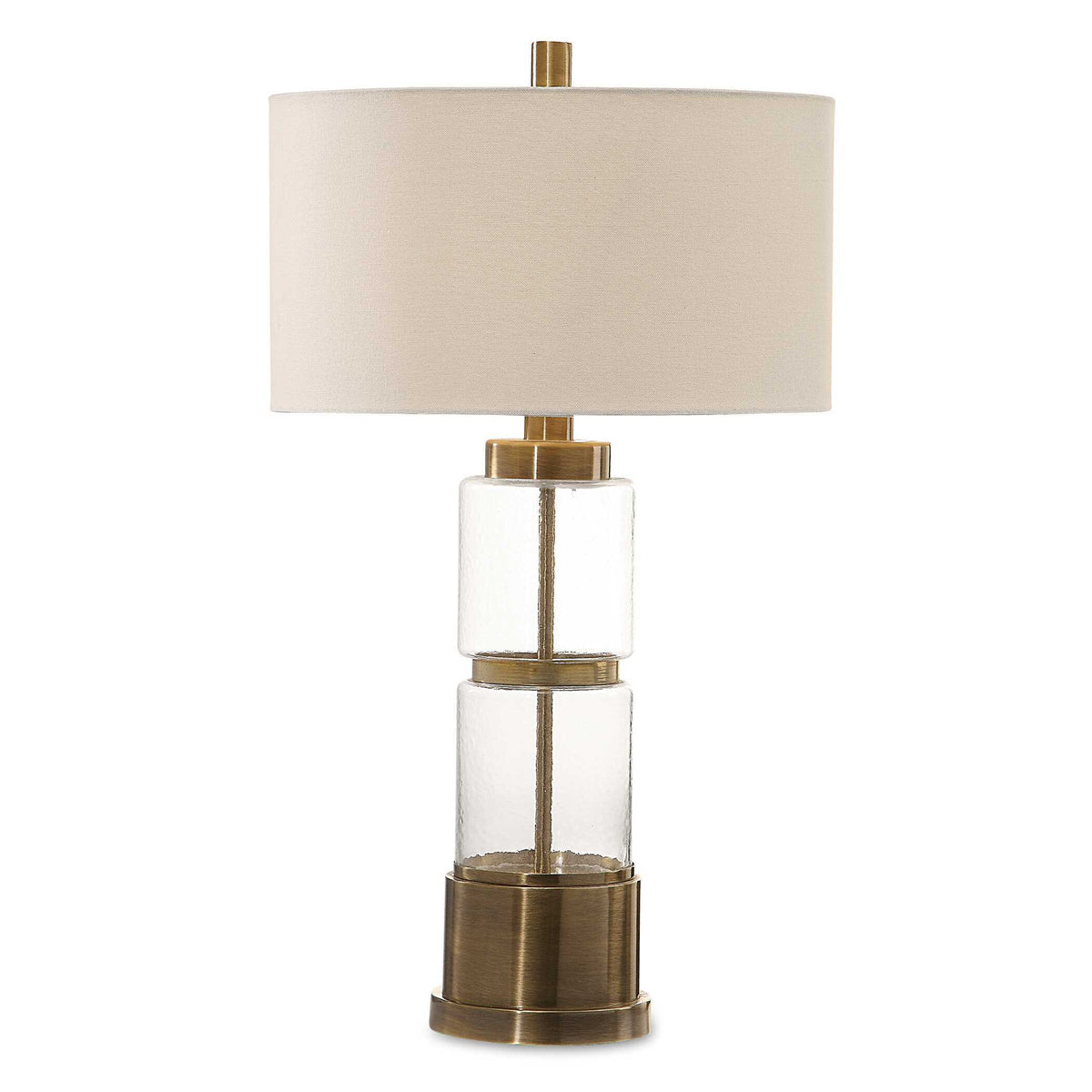 Vaiga Glass Column Lamp - Gold / Beige by Uttermost - View 1