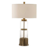 Vaiga Glass Column Lamp - Gold / Beige by Uttermost - View 1