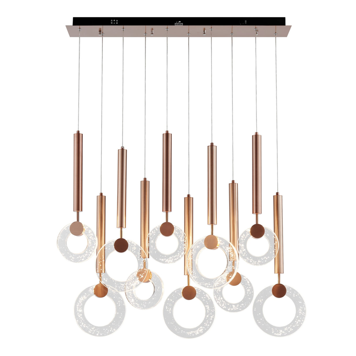 Glitter Rings 10 Heads Chandelier // Bronze  | Finesse - Home Elegance USA