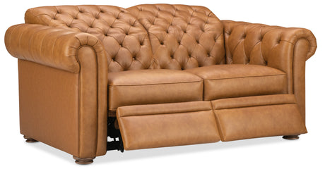 Glover Power Reclining Loveseat With Power Headrest - Light Brown by Hooker Furniture - View 3