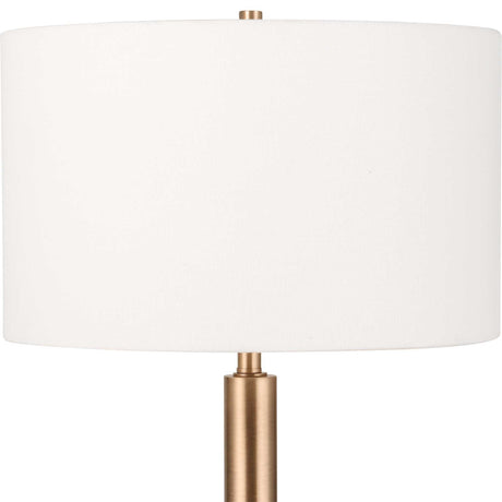 Stowe Floor Lamp Satin Black - Black / White by Uttermost - View 4