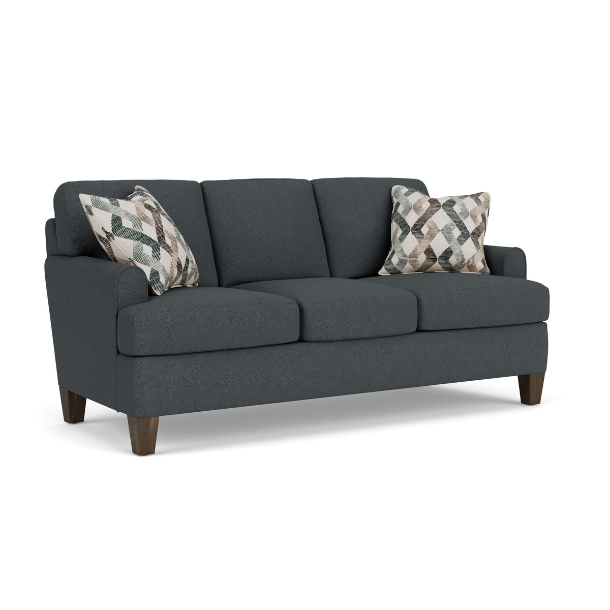 Moxy Fabric Sofa, T-Shaped Seat Cushion, Rounded Mailbox Arms | Flexsteel