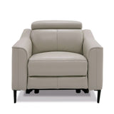 Divani Casa Eden - Modern Grey Leather Armchair