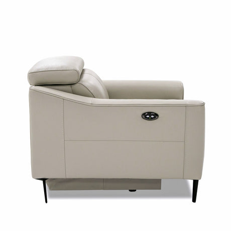 Divani Casa Eden - Modern Grey Leather Armchair