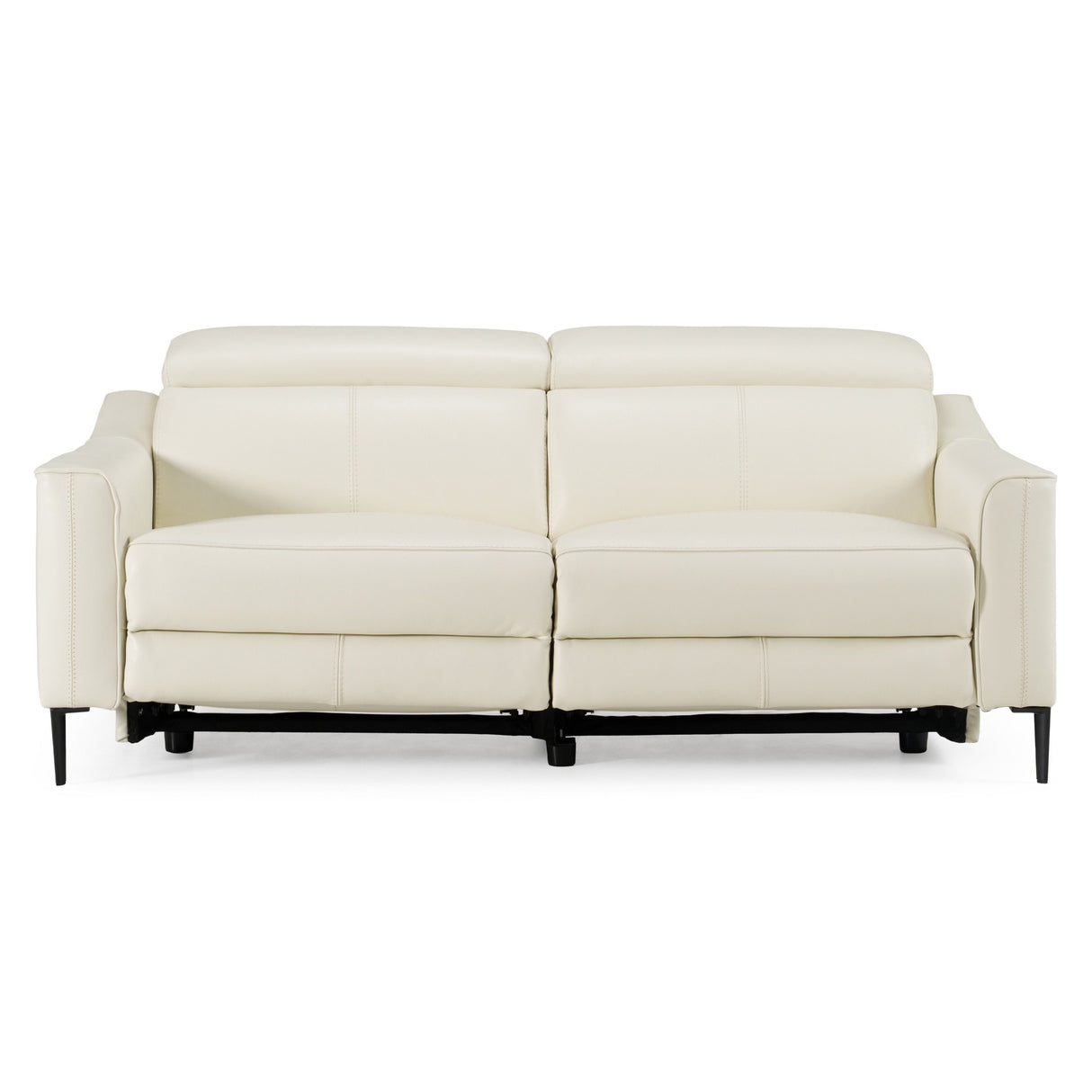 Divani Casa Eden - Modern White Leather Sofa With 2 Recliners