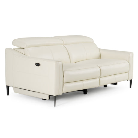 Divani Casa Eden - Modern White Leather Sofa With 2 Recliners