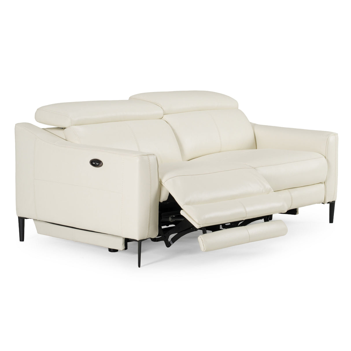 Divani Casa Eden - Modern White Leather Sofa With 2 Recliners