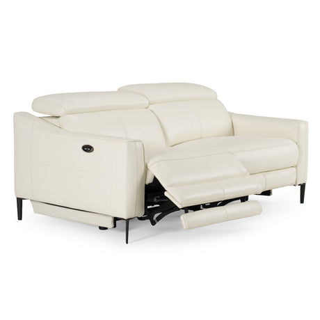 Divani Casa Eden - Modern White Leather Sofa With 2 Recliners