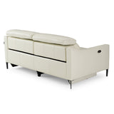 Divani Casa Eden - Modern White Leather Sofa With 2 Recliners