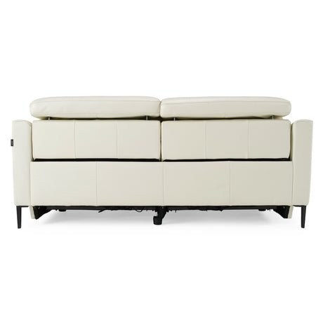 Divani Casa Eden - Modern White Leather Sofa With 2 Recliners