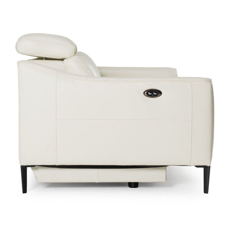 Divani Casa Eden - Modern White Leather Sofa With 2 Recliners