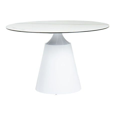 Modrest Edith - Modern Round White Ceramic Dining Table