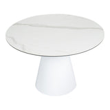 Modrest Edith - Modern Round White Ceramic Dining Table