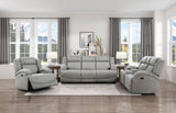 Attractive Gray Color Microfiber Upholstered 1pc Double Reclining Sofa Transitional Living Room Furniture - B01156443 - Home Elegance USA - 7