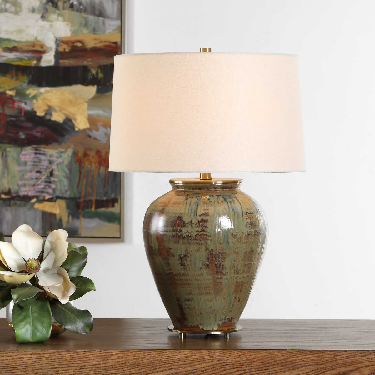 Olisa Table Lamp - Green by Uttermost - View 2