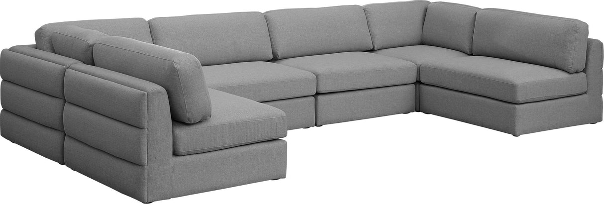 Beckham - Modular Sectional 6 Piece - Gray - Fabric | Home Elegance USA