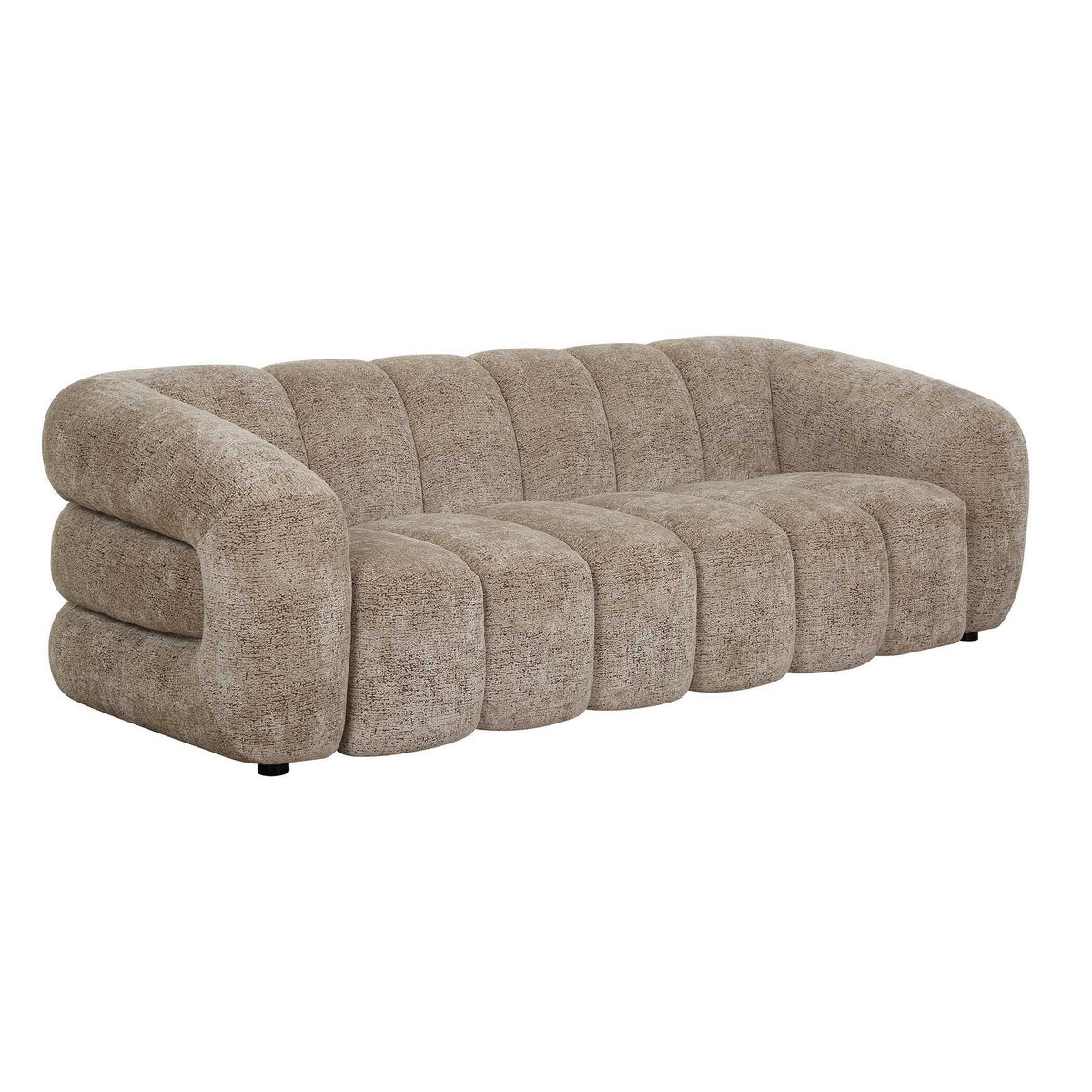 Modella Upholstered Chenille Sofa - Light Brown by Uttermost - View 5