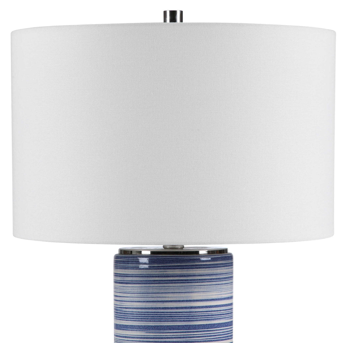 Montauk Striped Table Lamp - Blue / White by Uttermost - View 7