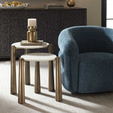 Claridge Marble Nesting Tables (Set of 2) - Bronze / White by Uttermost - View 2