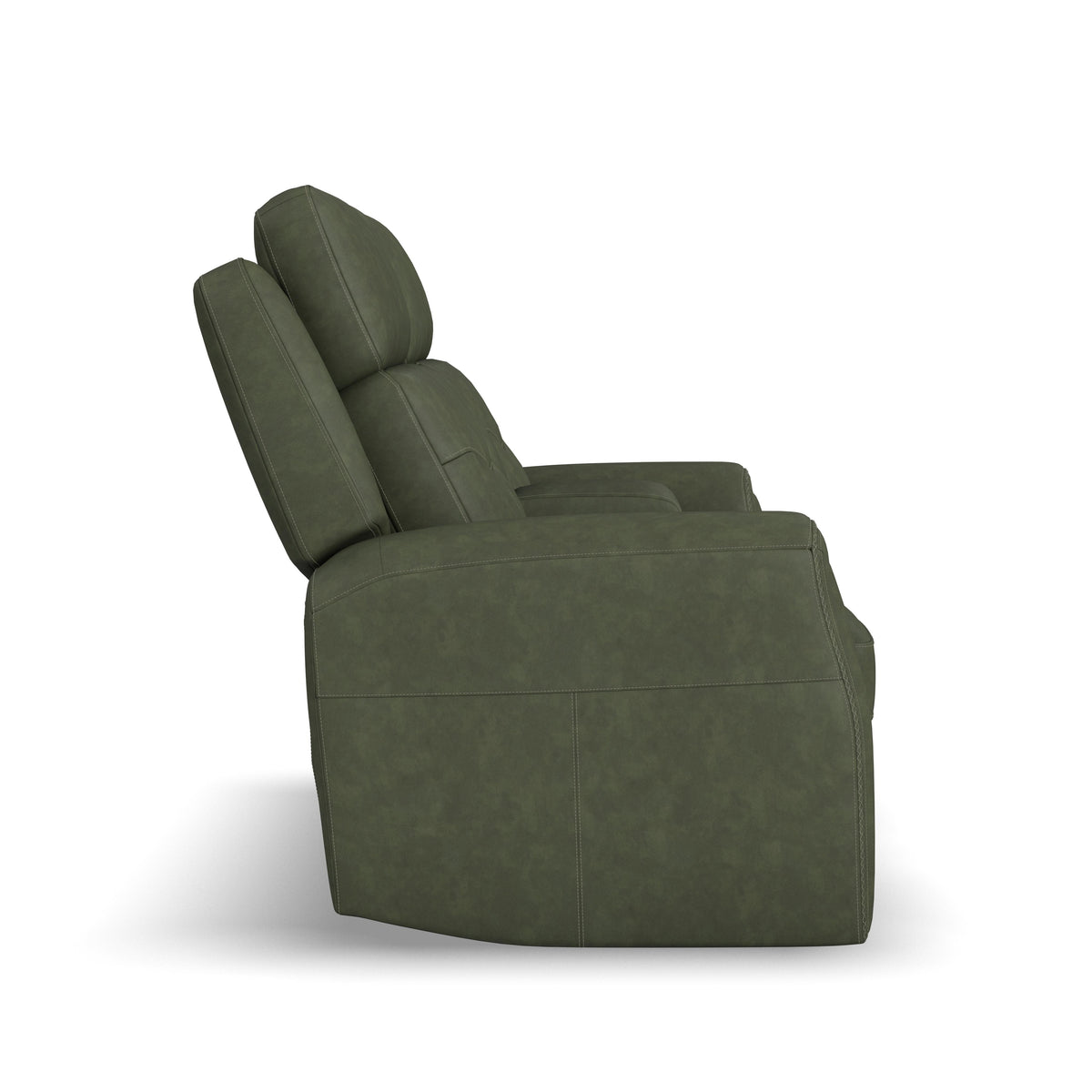 Felix Power Reclining Loveseat With Console, Power Headrest, Lumbar, Heat & Massage - Forest Green | Flexsteel