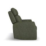 Felix Power Reclining Loveseat With Console, Power Headrest, Lumbar, Heat & Massage - Forest Green | Flexsteel