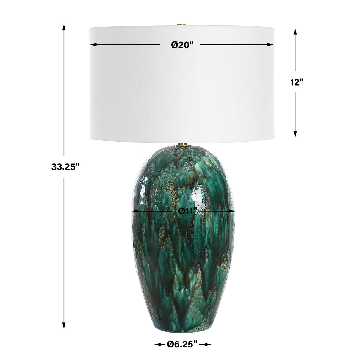 Ceralene Table Lamp - Green by Uttermost - View 7