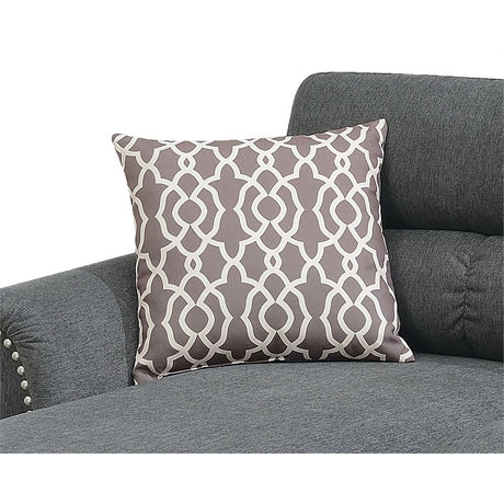 Slate Color Polyfiber Reversible Sectional Sofa Set Chaise Pillows Plush Cushion Couch Nailheads - sold by Home Elegance USA