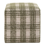 Joie Ireland Plaid Ottoman - Green by Uttermost - View 4
