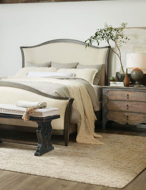 Ciao Bella King Upholstered Bed Speckled Gray - Beige / Dark Gray by Hooker Furniture - View 2