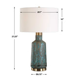 Dauphine Cracked Table Lamp Teal - Green by Uttermost - View 7