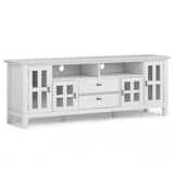 Artisan 72 inch Wide Solid Wood TV Stand in White For TVs up to 80 inches