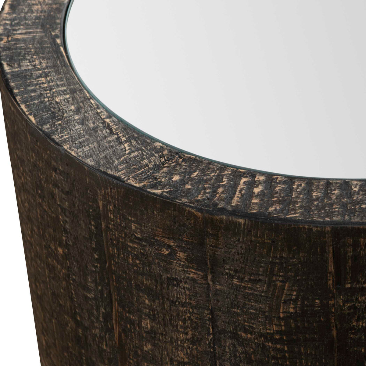 Sequoia Mirrored Drum Table - Black by Uttermost - View 3