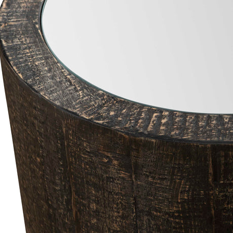 Sequoia Mirrored Drum Table - Black by Uttermost - View 3