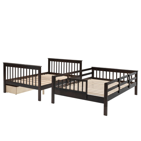 Stairway Full-Over-Full Bunk Bed with Drawer, Storage and Guard Rail for Bedroom, Espresso (OLD SKU: LT100310AAP) - sold by Home Elegance USA